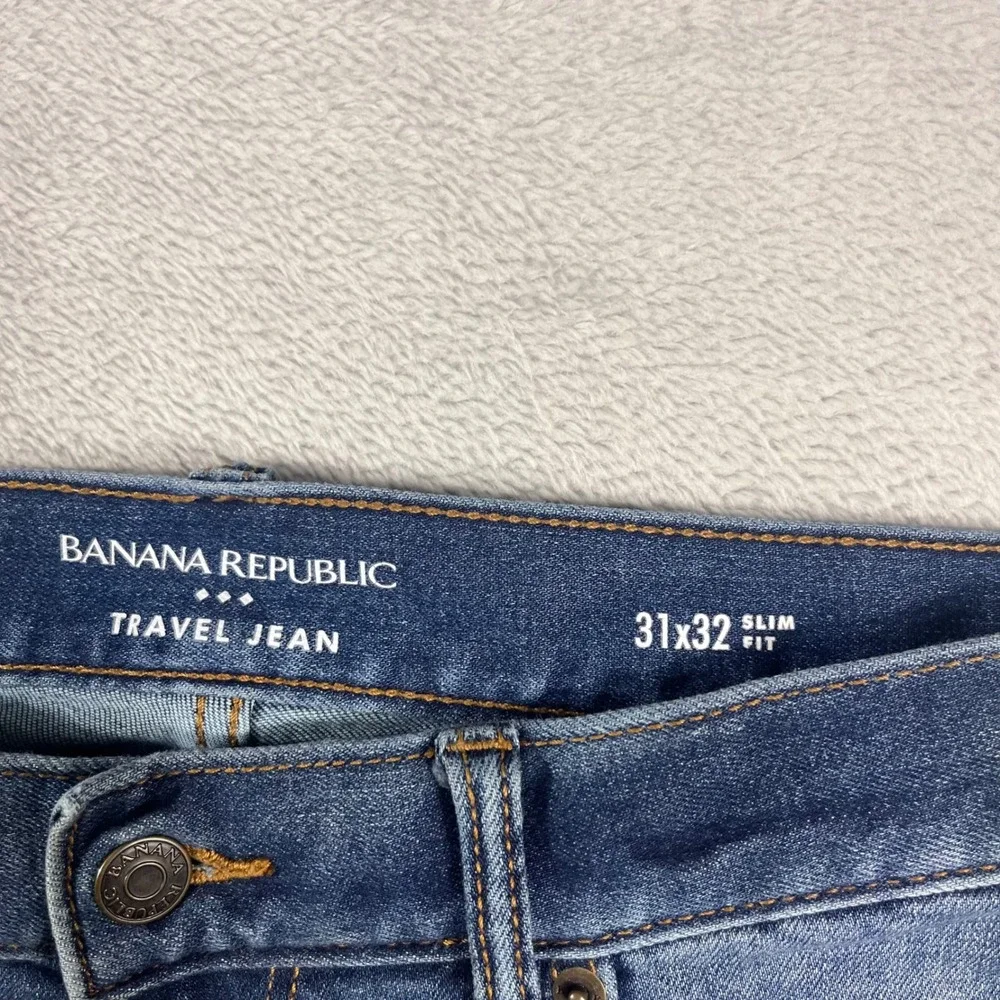 Banana Republic‎ Mens Travel Jean Slim Fit Blue Denim Pants 31x32 Medium Wash